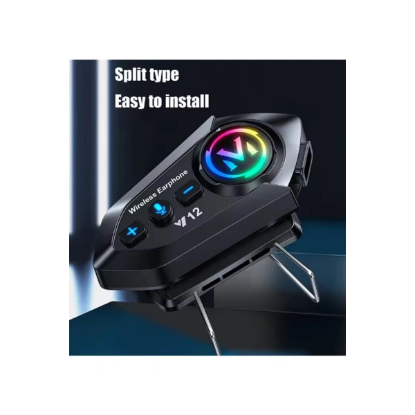 Y12  Motor Kask Kulaklık Rgb Modlu Radyolu Motosiklet Kulaklık 5.3 Bluetooth Intercom