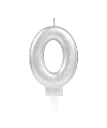 0 Rakam Mum Gümüş Renk