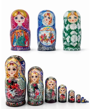 10lu Ahşap Matruşka Seti Alk5381