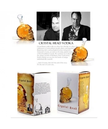 1000 Ml Crystal Head Kuru Kafa İçki Şişesi