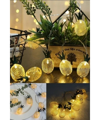 2m 10 Led Pilli 2 Kademeli Ananas Led Işık Mz6200-251