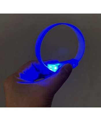3 Modlu Pilli Led Işıklı Esnek Parti Bilekliği Mavi