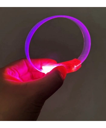 3 Modlu Pilli Led Işıklı Esnek Parti Bilekliği Pembe