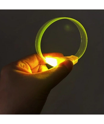 3 Modlu Pilli Led Işıklı Esnek Parti Bilekliği Sarı