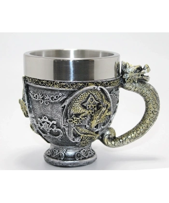 3d Ejderha Figürlü Kabartmalı Paslanmaz Çelik Kupa Bardak Alk4481
