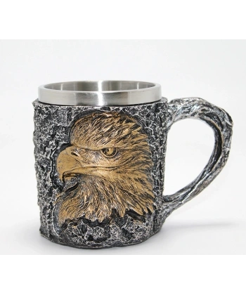 3d Kabartmalı Kartal Büstü Paslanmaz Çelik Kupa Bardak Alk4474