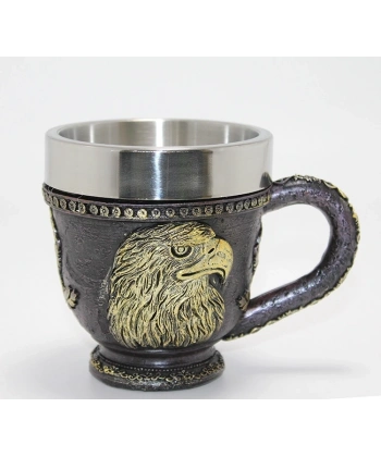 3d Kabartmalı Kartal Büstü Paslanmaz Çelik Kupa Bardak Alk4480