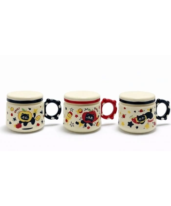 3d Kedi Figürlü Kapaklı Kupa Bardak Alk5035