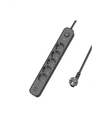 5 Prizli Akım Korumalı Uzatma Kablosu | 2xusb-a + 2xusb-c | 3680w - 2m Kablo