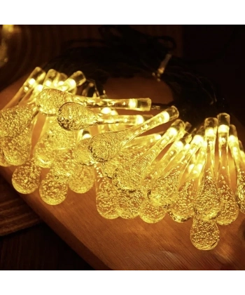7m 50 Led Damla 8 Fonksiyonlu Solar Panelli-gün Işığı