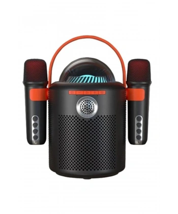 Bluetooth Aile Parti Seti Kablosuz Çift Mikrofon 6 Ses Degıstırme Siyah