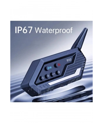 Bt62 Motosiklet Kask Kulaklığı Bluetooth Intercom 2 Intercom Bağlantılı