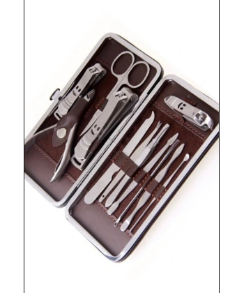 Deri Çantalı 12li Manikür Seti