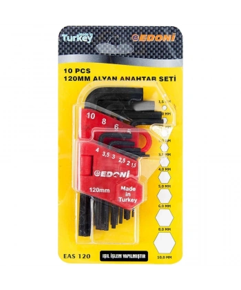 Edoni 120 Mm 10 Parça Alyan Seti Siyah