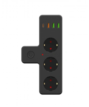 Ftr-12 Termal Akım Korumalı Isıya Dayanıklı 3’lü Priz 3x Usb 1x Type-c