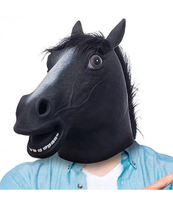 Gerçekçi At Kafası Maskesi Siyah Renk