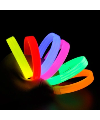 Glow Partisi Fosforlu Ekstra Kalın Bileklik 6 Renk 6’lı Set – Baskı Yapılabilir
