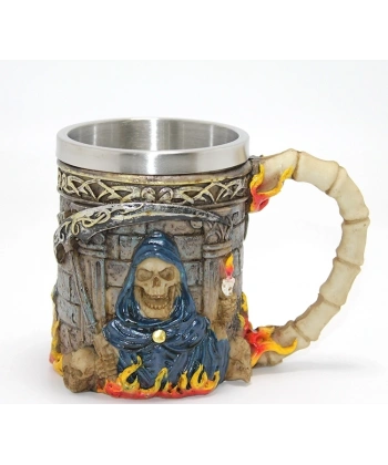 Grim Reaper Azrail Kabartmalı 3d Tasarım Çelik Kupa Bardak Alk4368