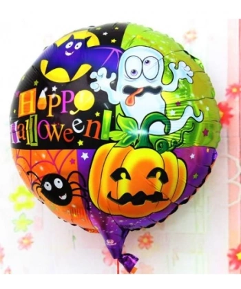 Halloween Örümcekli Kabaklı Folyo Balon 18 İnç