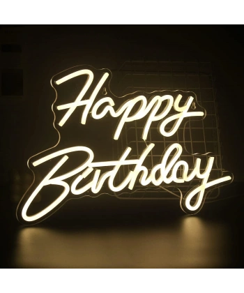Happy Bırthday Yazılı Neon Led