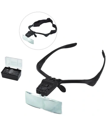 Işıklı Gözlük Büyüteç  5 Farklı Lens 9892b