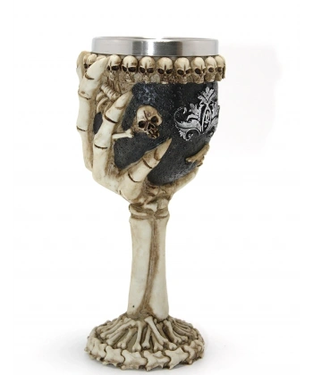 İskelet Eli Tutan 3d Kabartmalı Paslanmaz Çelik Kadeh Bardak Alk1131