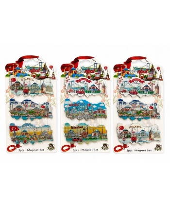 İstanbul Temalı Silikon Buzdolapı Süsü Magnet 3lü Set Alk5811