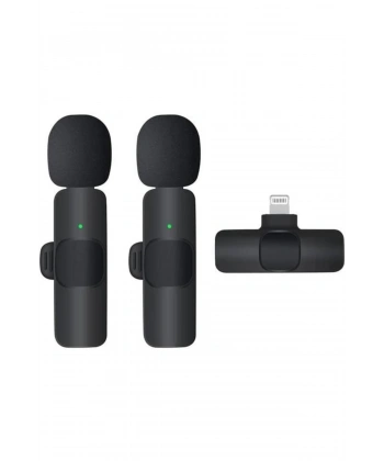 K9 Kablosuz Yaka Mikrofonu Lightning 2’li Mini Mikrofon Youtube Tik Tok 2 Adet