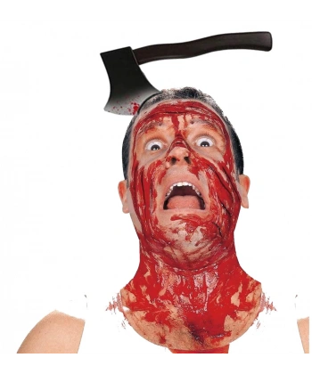 Kafaya Saplanmış Halloween Kanlı Balta Şaka Tacı