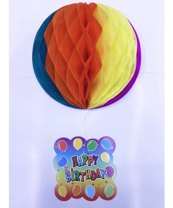 Kağıt Süs Happy Birthday Dekor 55 Cm-0748