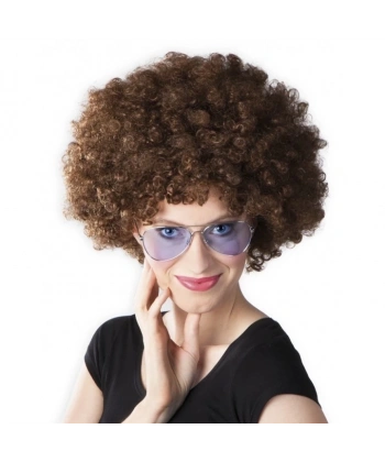 Kahve Renk Kıvırcık Afro Bonus Peruk