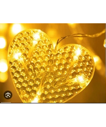 Kalp Perde Led 3m 6 Sıra 12 Adet Kalp Led Işık Gün Işığı