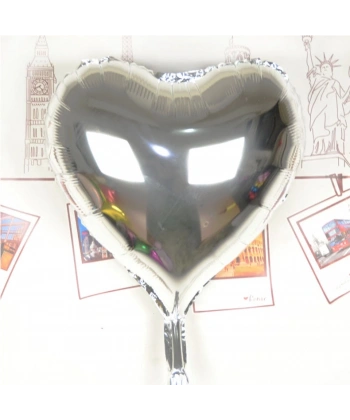 Kalp Uçan Balon Folyo Mor 80 Cm 32 İnç