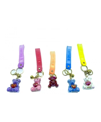 Kalpli Ayıcık Silikon Anahtarlık Alk1700