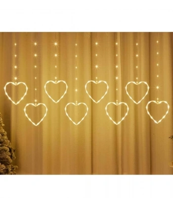 Kalpli Perde Led Işıklar, Sevgililer Günü Romantik Led Aydınlatma