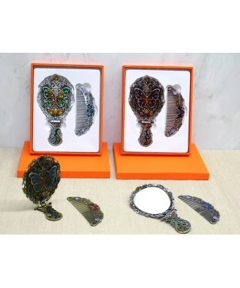 Kelebek Katlanabilir Ayna Ve Tarak Seti Orta Boy Alk4985