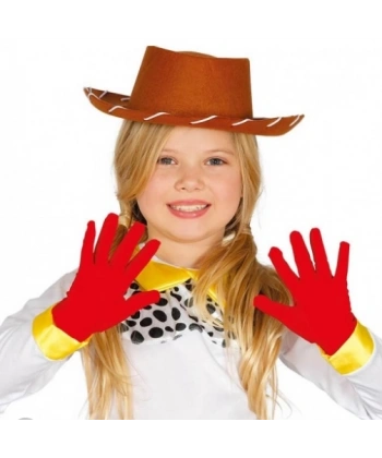 Kırmızı Renk Çocuk Boy Likralı Pandomim Eldiveni