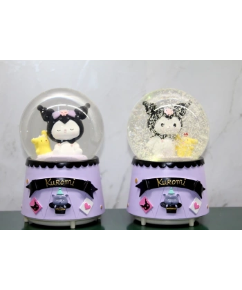 Kuromi İçi Dönmeli Püskürtmeli Işıklı Müzikli Kar Küresi Büyük Boy Alk3039