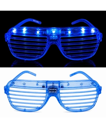 Led Işıklı Panjur Parti Gözlüğü Mavi Renk Shutter Gözlük