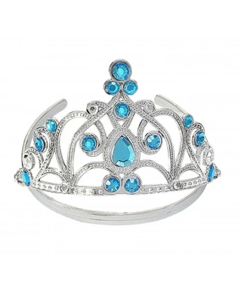 Mavi Taşlı Elsa Çocuk Tacı Prenses Tacı Kraliçe Tacı 16x14 Cm