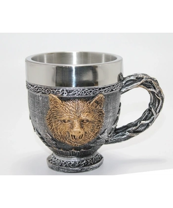 Mitolojik Ayı Figürlü 3d Kabartmalı Paslanmaz Çelik Kupa Bardak Alk4479