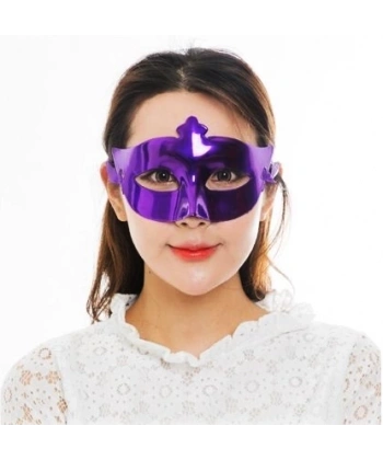 Mor Renk Kostüm Partisi Ekstra Parlak Balo Maskesi 15x10 Cm
