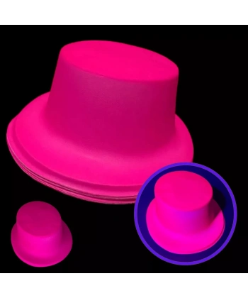Neon Partisi Pembe Renk Plastik Fötr Şapka