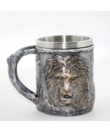 Paslanmaz Çelik Aslan Büstü Kupa Bardak Alk2562