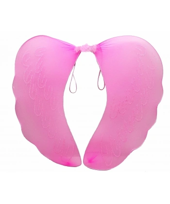 Pembe Renk Ortası Pembe Tüylü Tül Peri Kanadı 40x50 Cm