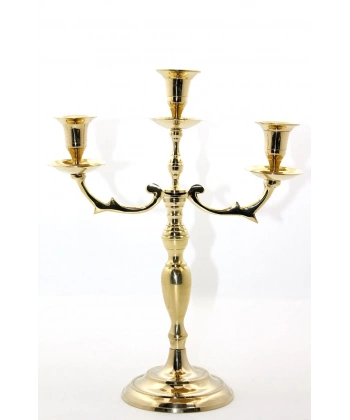 Pirinç 3lü Şamdan 27588