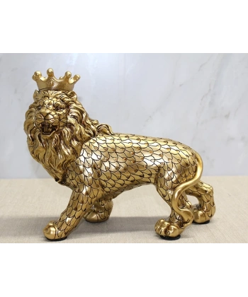 Polyester Dekoratif Taçlı Aslan Figürü Alk2576