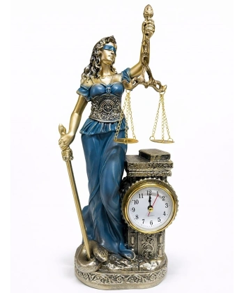 Polyester Saatli Adalet Figürü Alk4415