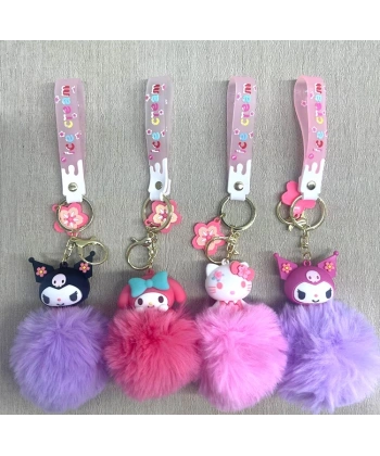 Ponponlu Kuromi Ve Hello Kitty Anahtarlık Alk4246