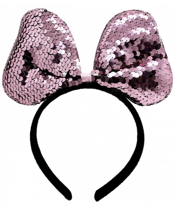 Renk Değiştiren Pullu Payetli Fiyonk Parti Tacı Pembe Gümüş Renk 20x16 Cm